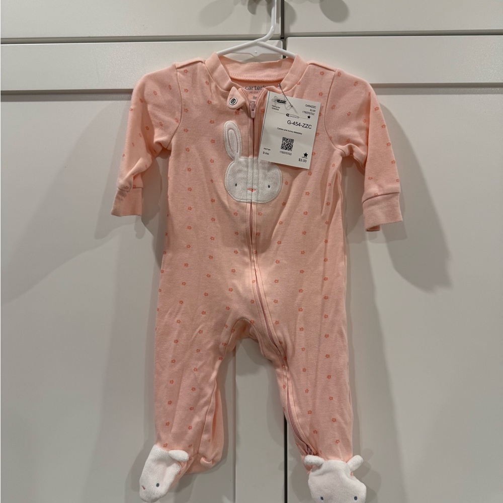 Carter's Peach Bunny Footie One Piece